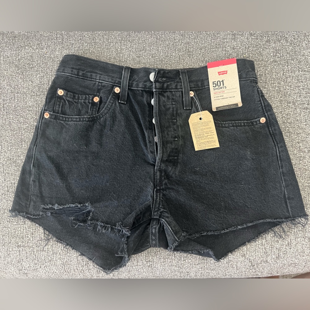 LEVIS 501 High-waisted denim shorts